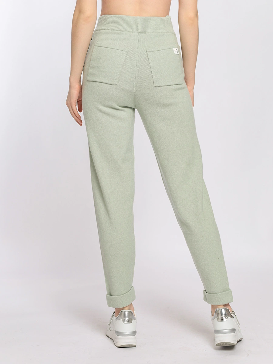 Светло-зеленые брюки из смесовой шерсти
